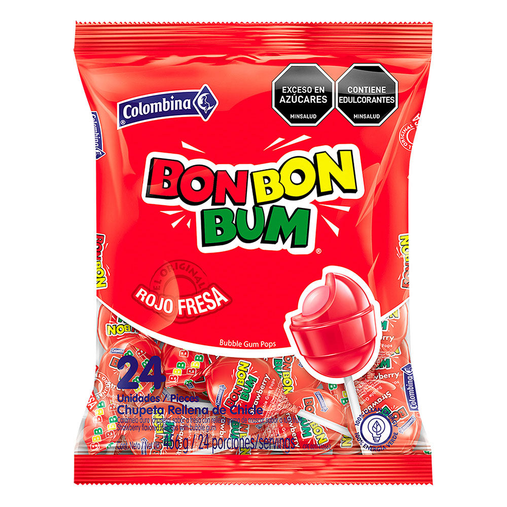 Colombina Bonbonbum Fresa 24 Unidades 408g