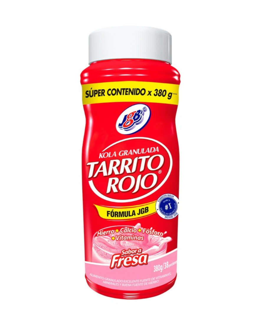 JGB Tarrito Rojo Kola Granulada Fresa 330g/ Multivitamin Granulated Strawberry 11.50oz