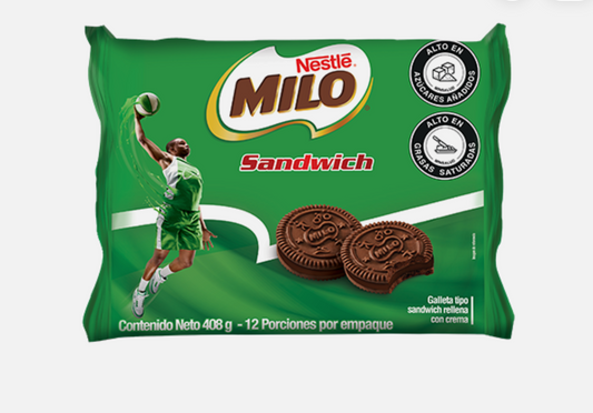 Nestle Milo Sandwich galleta rellena de crema 12 Unidades 360g
